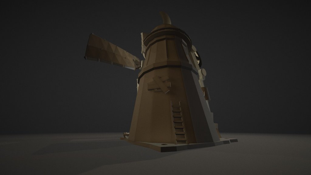Animated windmill - 3D Printed model - Windmill - 3D model by chadiik 3d model