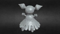 Toy girl hi-poly (printable) sculpt, cute, toy, hi-poly, printable, girl