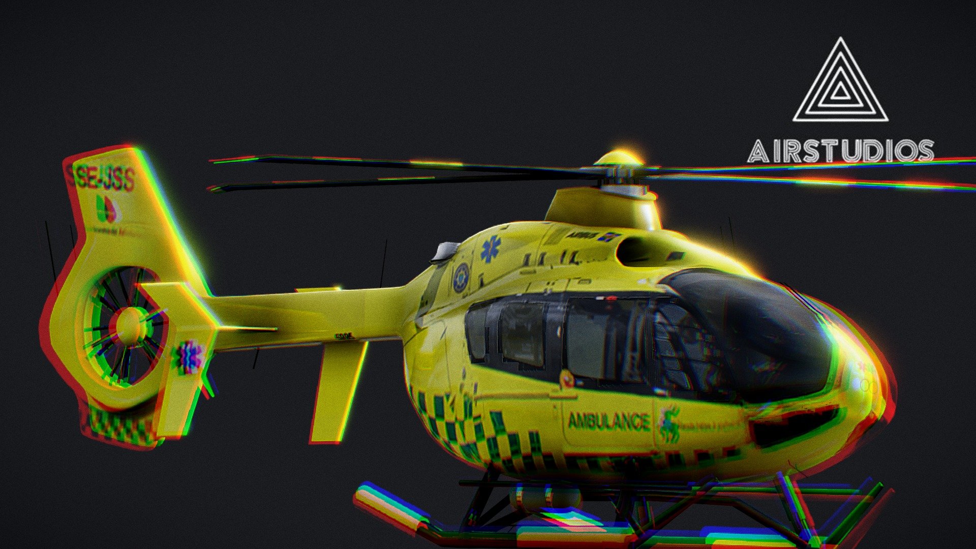 Ambulance Helicopter Airbus H135 (Swedish) - Ambulance Helicopter Airbus H135 - Buy Royalty Free 3D model by AirStudios (@sebbe613) 3d model