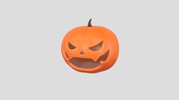 Prop183 Halloween Pumpkin lamp, face, lantern, fruit, jack, toy, devil, prop, furniture, scary, print, vegetable, character, cartoon, decoration, monster, halloween, pumpkin, horror, noai