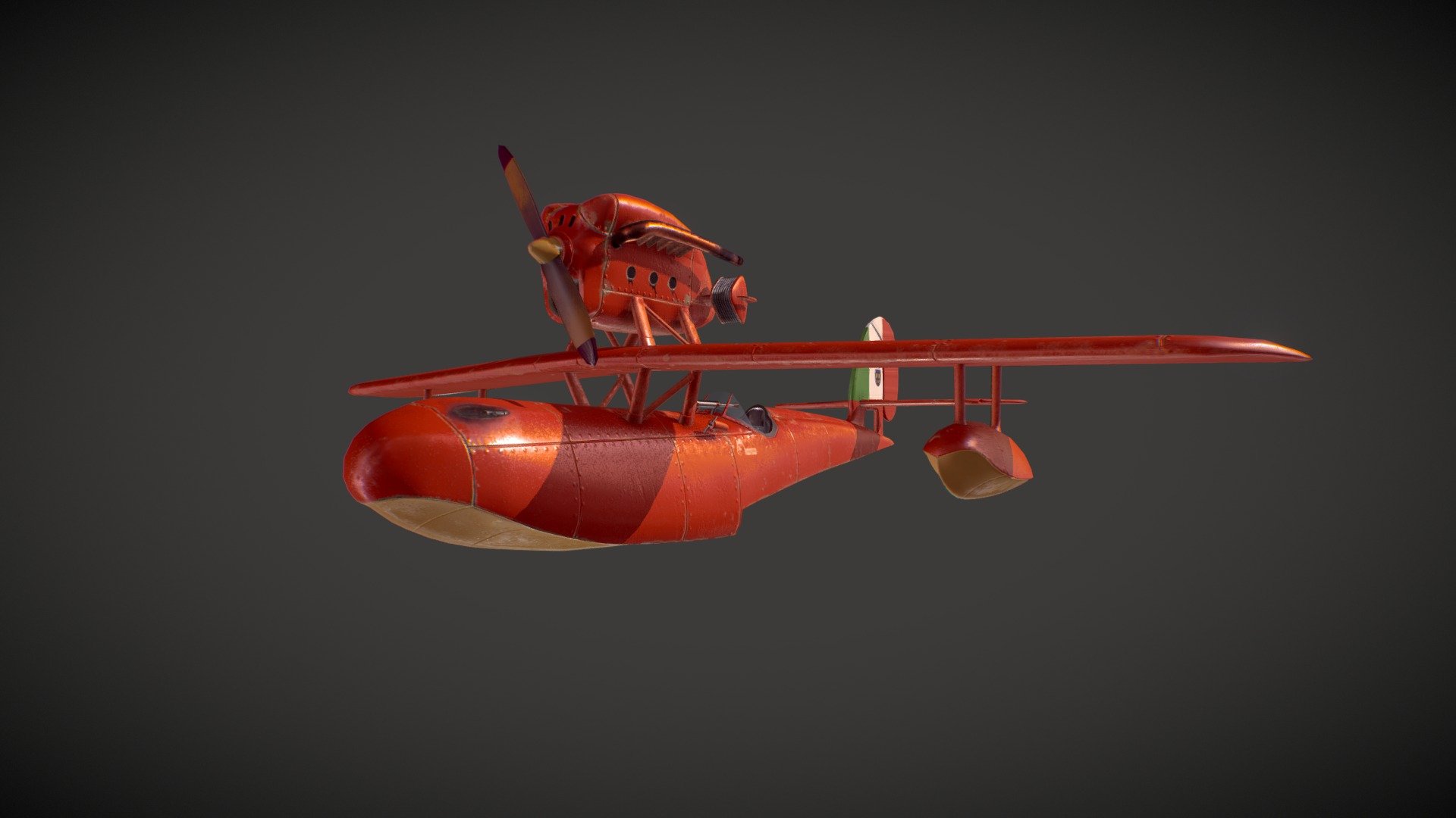 The famous plane from Porco Rosso 3d model
