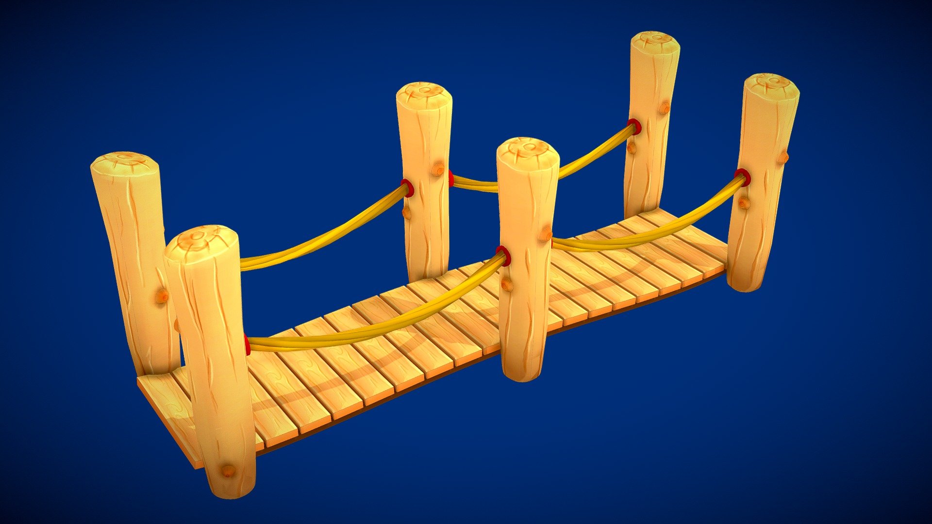 Low Poly model made in Blender

Behold a stunning model of a wooden bridge, where the pillars take the form of sturdy logs, connecting to each other gracefully with natural elegance. Suspended between them, a tactile rope serves as a rustic handhold, inviting you to traverse its charming expanse with a touch of adventure and a dash of rustic charm - Low Poly - Rustic Log Crossing - 3D model by land4land (@land4land1) 3d model