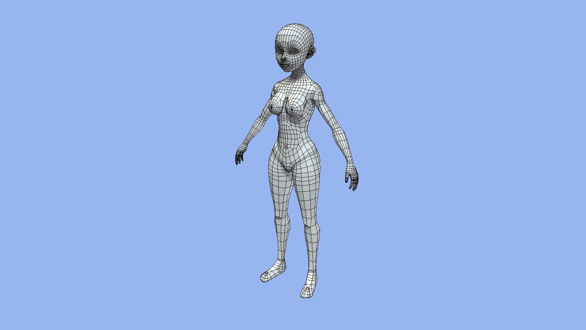Character female base low poly mesh Character Low polygon count (good for mobile game characters). FBX - Female base mesh - Buy Royalty Free 3D model by Neoanimator 3d model