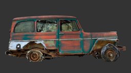 Jeep 2 (Raw 3D Scan) raw, abandoned, vintage, jeep, wreck, rusty, derelict, photoscan, photogrammetry, vehicle, scan