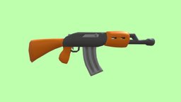 AK47 (Stylized) ak, automatic, video-games, assault-rifle, lowpolymodel, rifle-assault-rifle, ak47-gun-blender3d, ak47