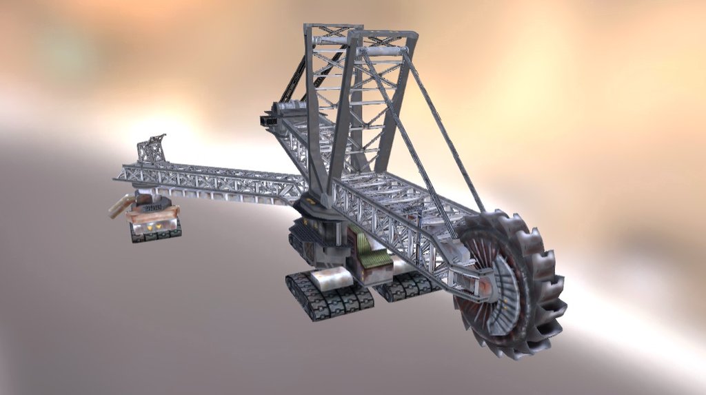 Inspired by Bagger 288 excavator. 

Used 3949 triangles and 2048 x 2048 texture maps.

This model was submitted to Steam workshop for Cities: Skylines Modding competition.

Link to workshop : https://steamcommunity.com/sharedfiles/filedetails/?id=482271860 - #TEMPTED 2015 Worlds Biggest Excavator - Download Free 3D model by heedongq 3d model