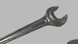 Single Open Ended Spanner Wrench PBR Game Ready mechanic, fight, wrench, survival, spanner, crime, realistic, sale, riot, hareware, blender, pbr, lowpoly, industrial, gameready