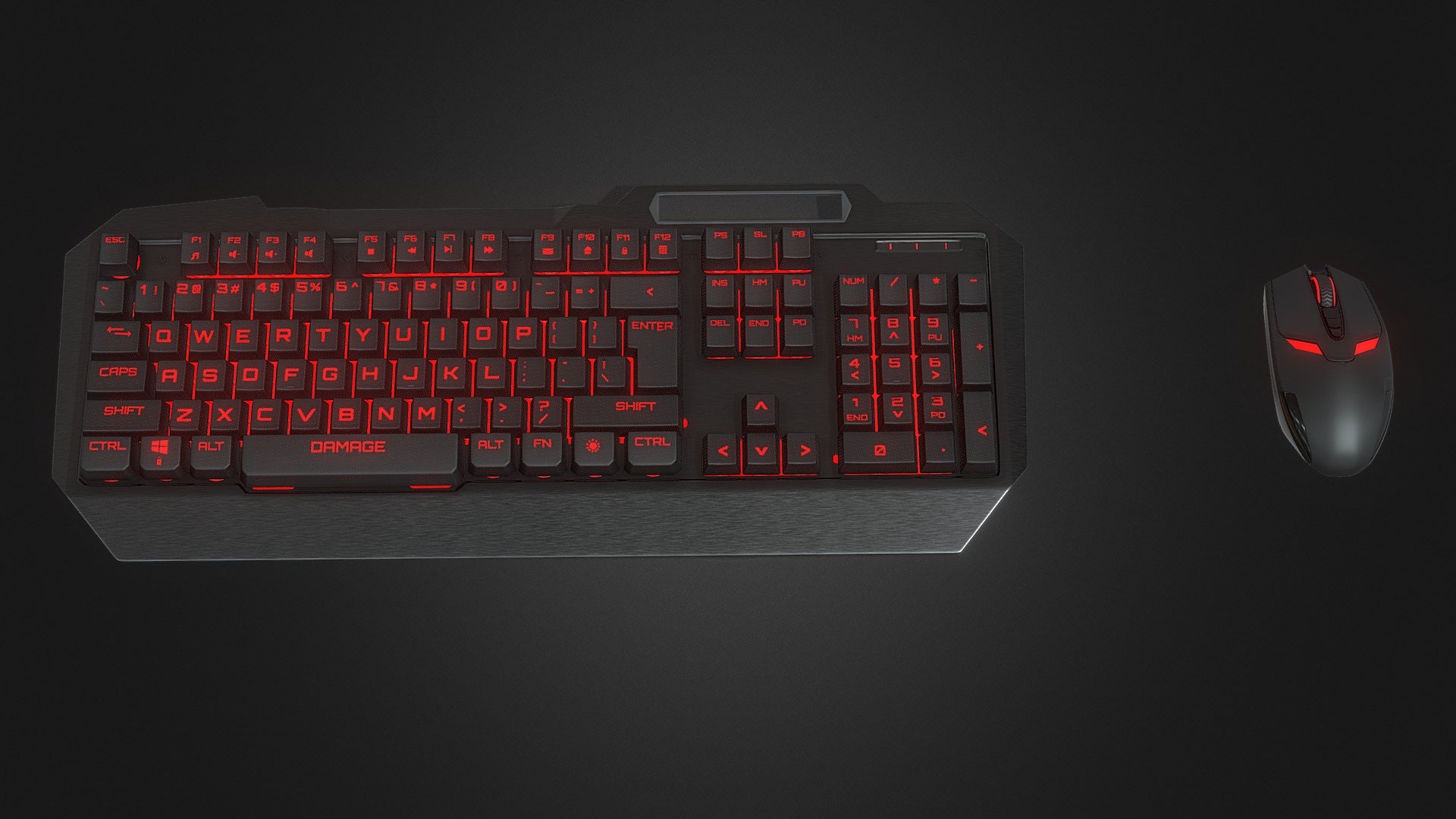 Computer Mouse And Keyboard - 3D model by DRoNWiN 3d model