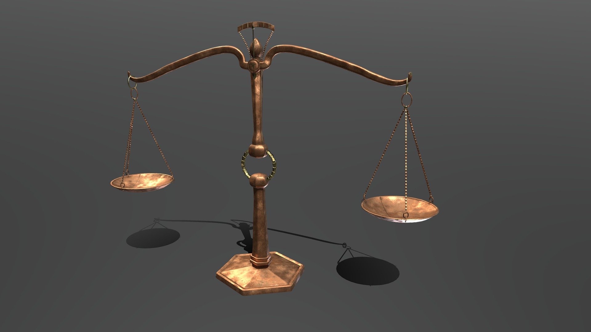 Created in blender and painted in substance. Golden medieval balance scales 3d model