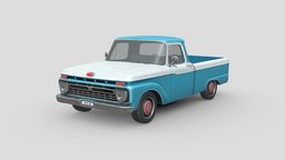 Low Poly Car truck, vehicles, transportation, ford, cars, drive, vintage, pickup, classic, cab, old, f-series, f100, american-car, vehicle, design, car, ford-truck, ford-pickup, ford-f100, utility-car, ford-cab, ford-f-series