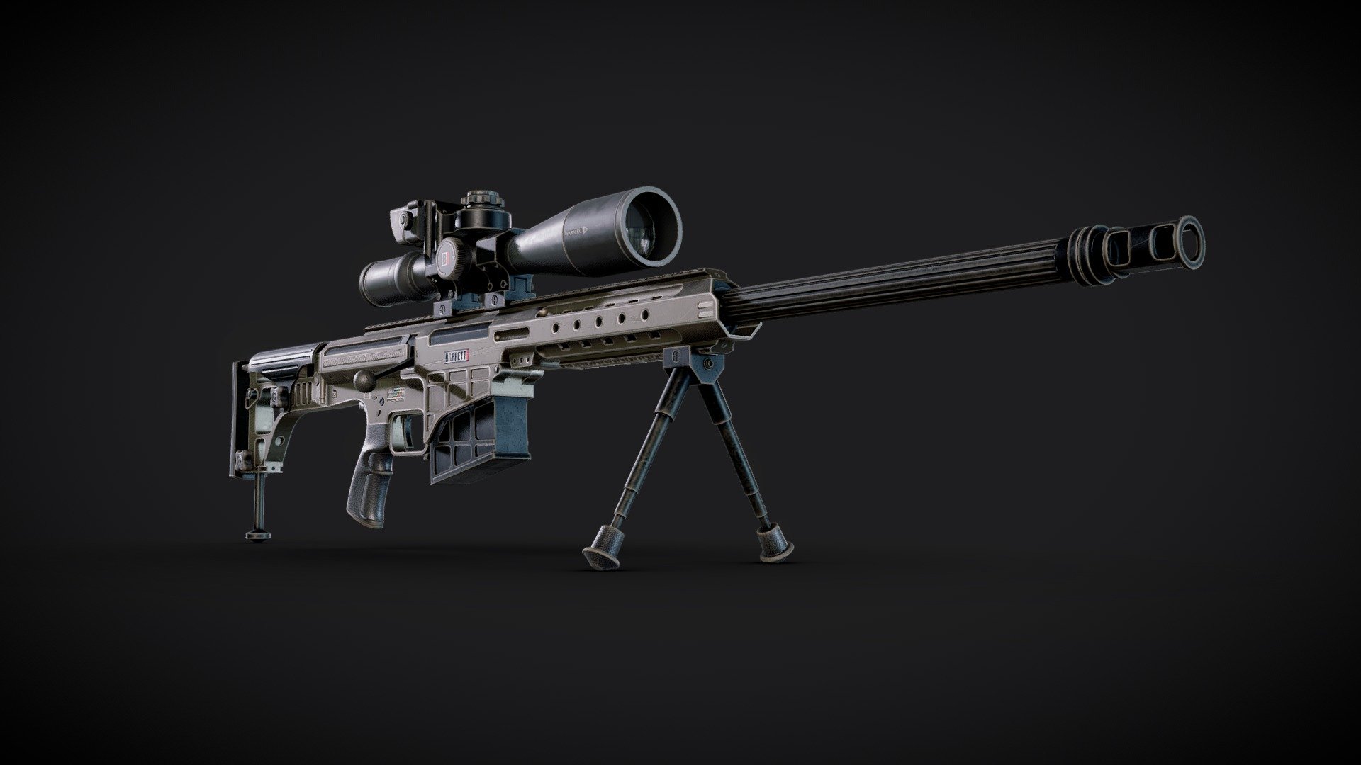Realtime 3D Sniper modeled in 3ds max and Rendered in Unreal Engine. Substance Painter is used to create high-quality PBR material. Highly optimized for use on any platform.

You may also like: https://sketchfab.com/3d-models/vhs-2-rifle-3d-fae7df8eef4440509cad6fbcfa894372

To learn more about products &amp; services go to:
Website: http://www.dreamerzlab.com
Like, Subscribe &amp; Follow:
Facebook: https://www.facebook.com/dreamerzlab
YouTube: https://www.youtube.com/channel/UCBxy&hellip;
Linkedin: https://www.linkedin.com/company/drea&hellip;
Twitter: https://twitter.com/dreamerz_lab
Instagram: https://www.instagram.com/dreamerzlabltd
Email: info@dreamerzlab.com 
Call: +8801675110479 - 3D Sniper - 3D model by Dreamerz Lab (@dreamerzlab) 3d model