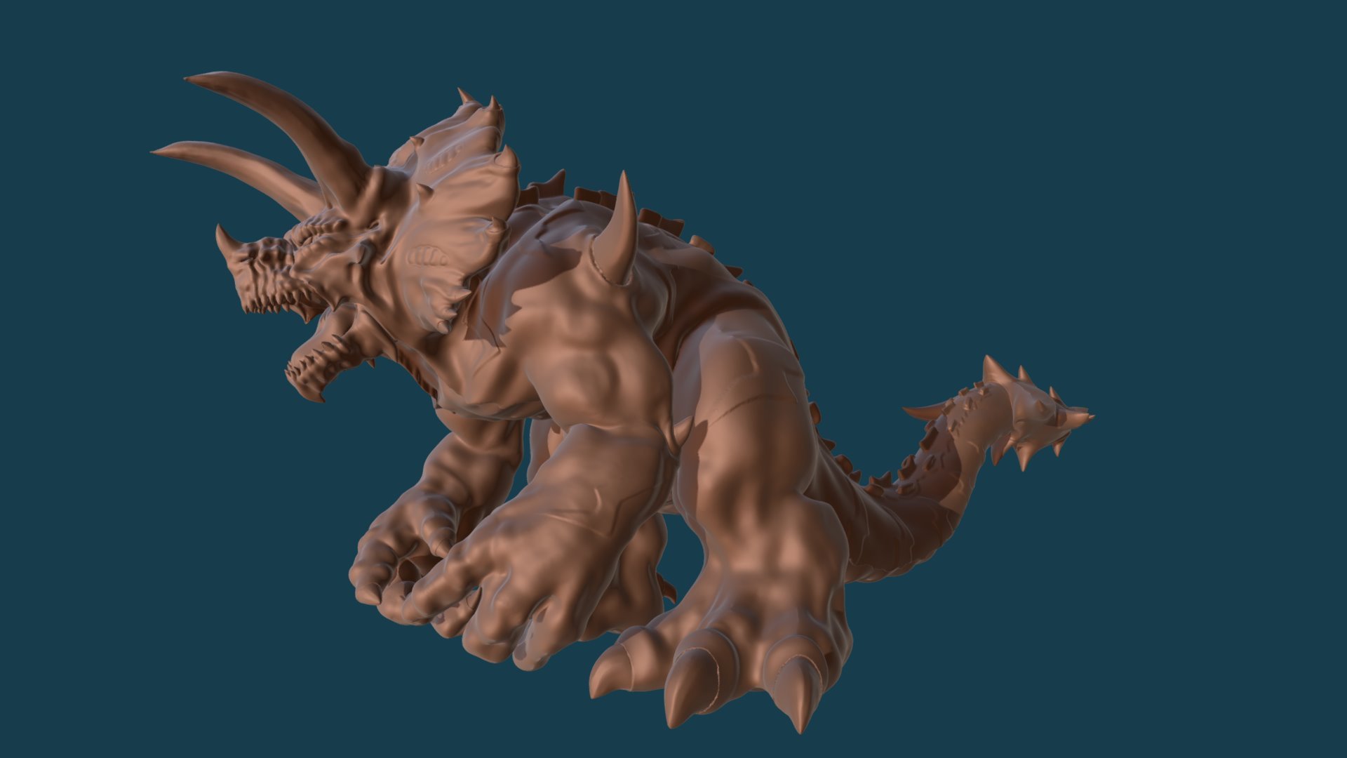 Another attempt at Tyrantasaur where I tried to clean up the form and add as many details as my pc would allow. A single piece sculpt 3d model