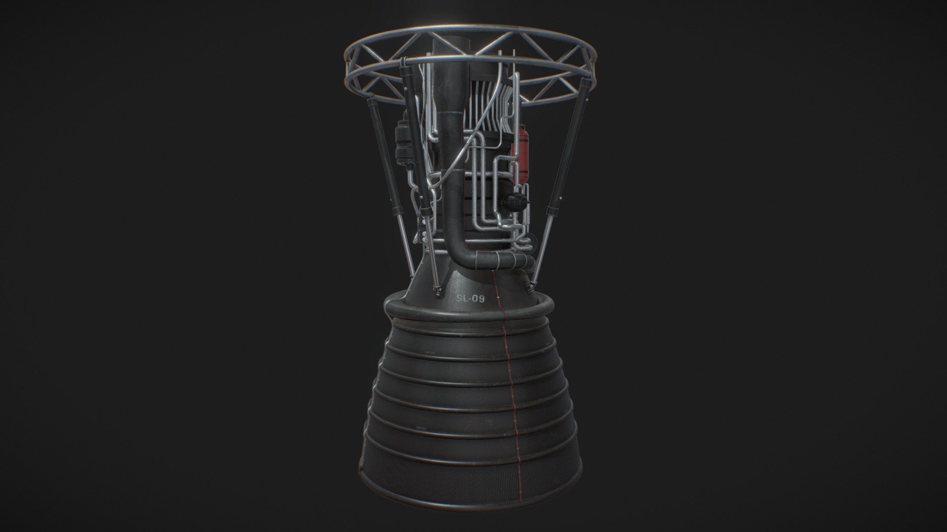 Basic rocket engine 3d model