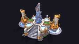 Aether Springs shrine, magical, stylized-environment, gameart, gameasset, stylized, building, environment, temple