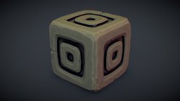 Cube World Stone Block 5 cube, world, toon, block, pbr, skull, stone, temple