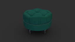 Dawn Tufted Round Ottoman modern, stool, classic, evergreen, american, chesterfield, contemporary, velvet, burgundy, nailhead, ouf