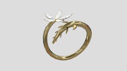 Dragon Lady Spiral Gold Diamonds Ring