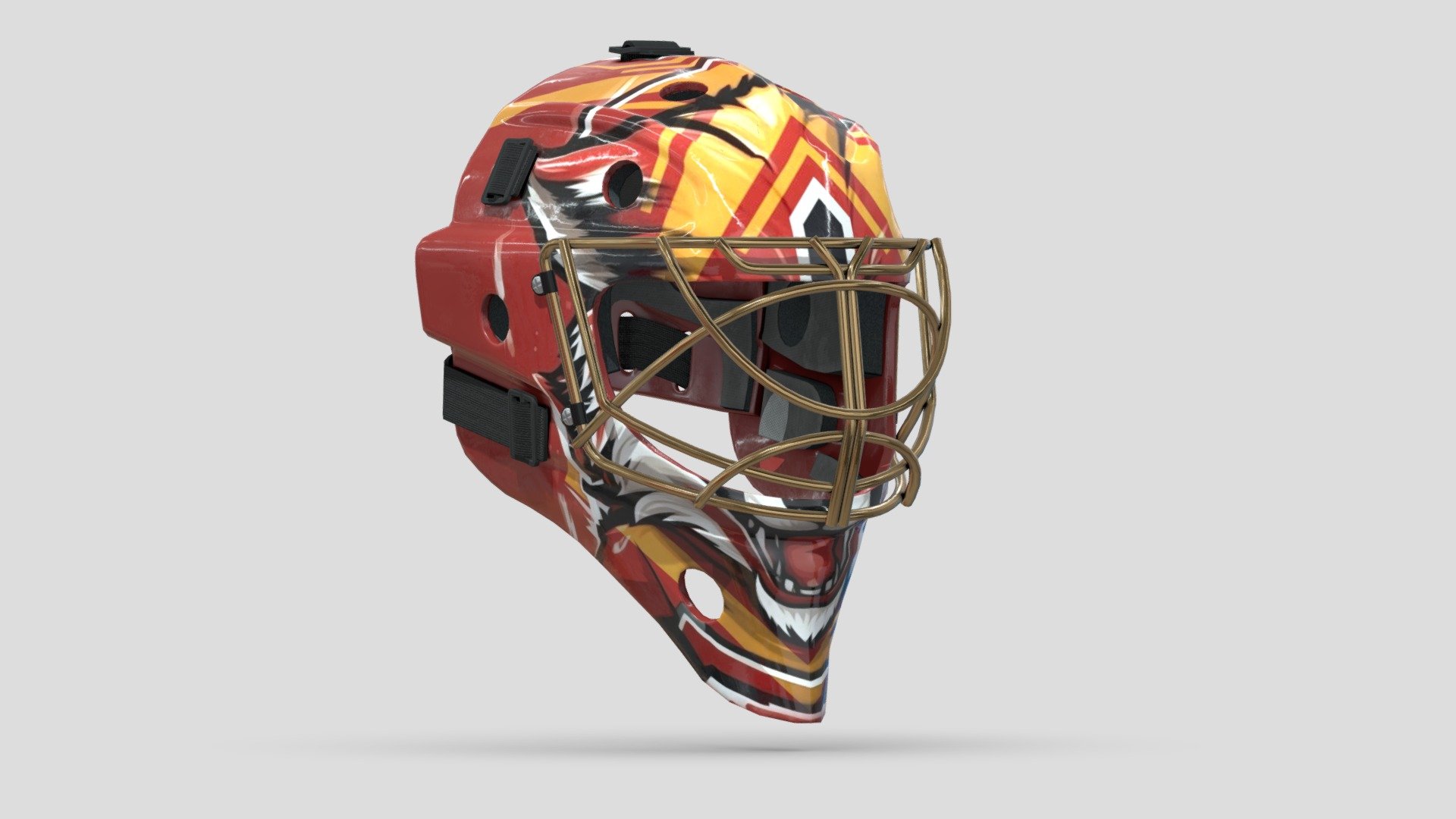 Ice Hockey Goalie mask for VR Game 3d model