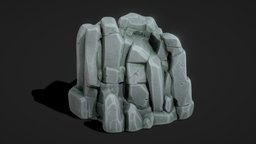 Stylized Rock Stone Cliff landscape, terrain, set, formation, realtime, island, ready, boulder, realistic, nature, massif, crag, game, pbr, lowpoly, stone, stylized, rock, environment, terrrock