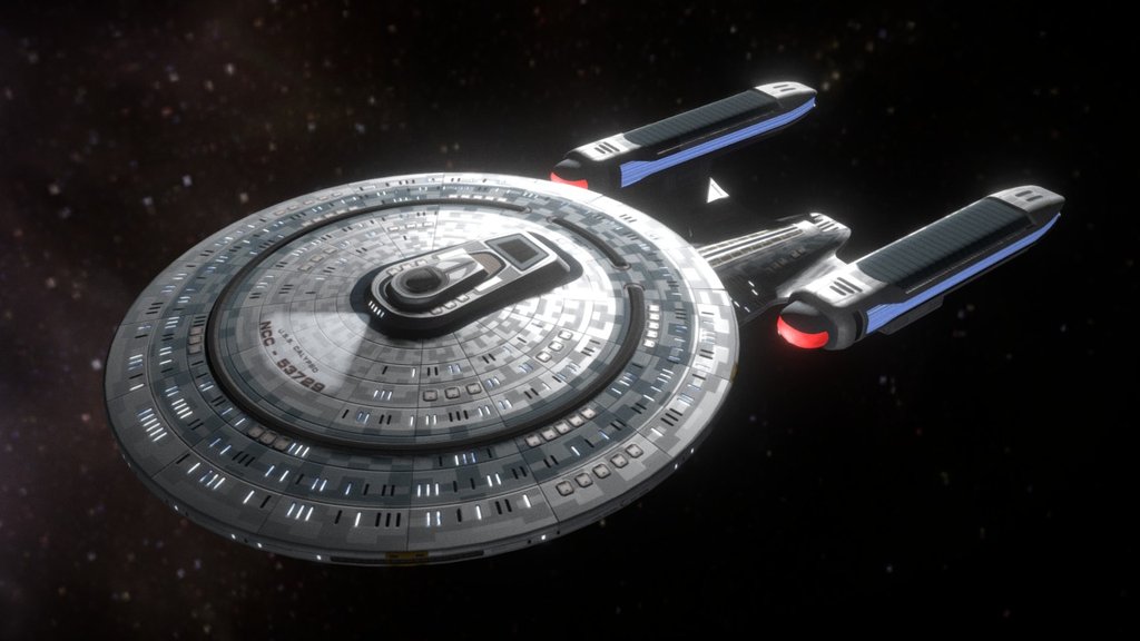 TLE era Star Trek ship made by myself as well as the original design 3d model