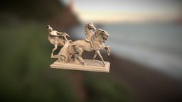 Achilles Riding his Chariot assets, unreal, horses, 3dscanning, nanite, statue, chariot, downloadable, achilles, photoscan, realitycapture, photogrammetry, asset, game, free, download, highpoly, ue5, ahile