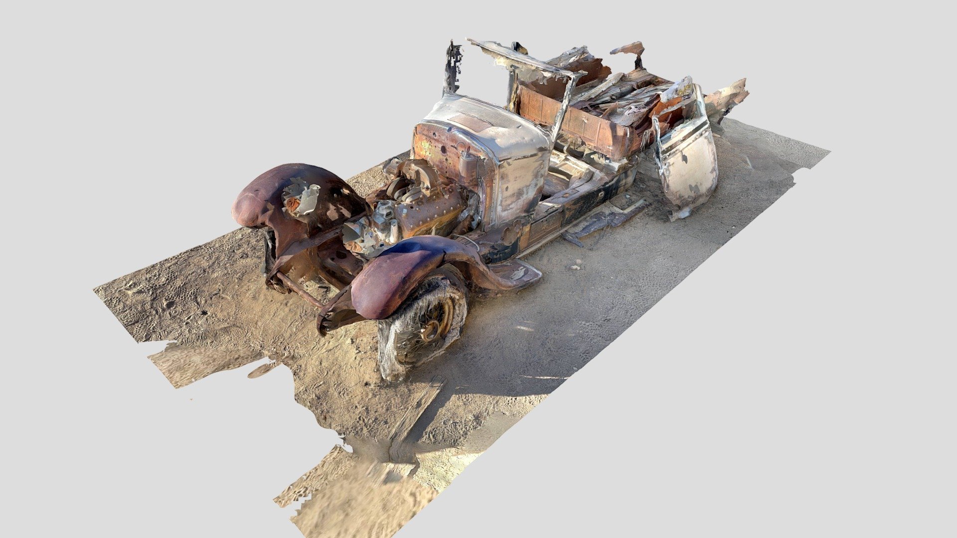 iPhone 12 Pro Max lidar. Found in Joshua tree national park
I also did a traditional photogrammetry scan to go with it. 

Created with Polycam.ai - Rusted jalopy iPhone lidar scan - Download Free 3D model by Austin Beaulier (@Austin.Beaulier) 3d model
