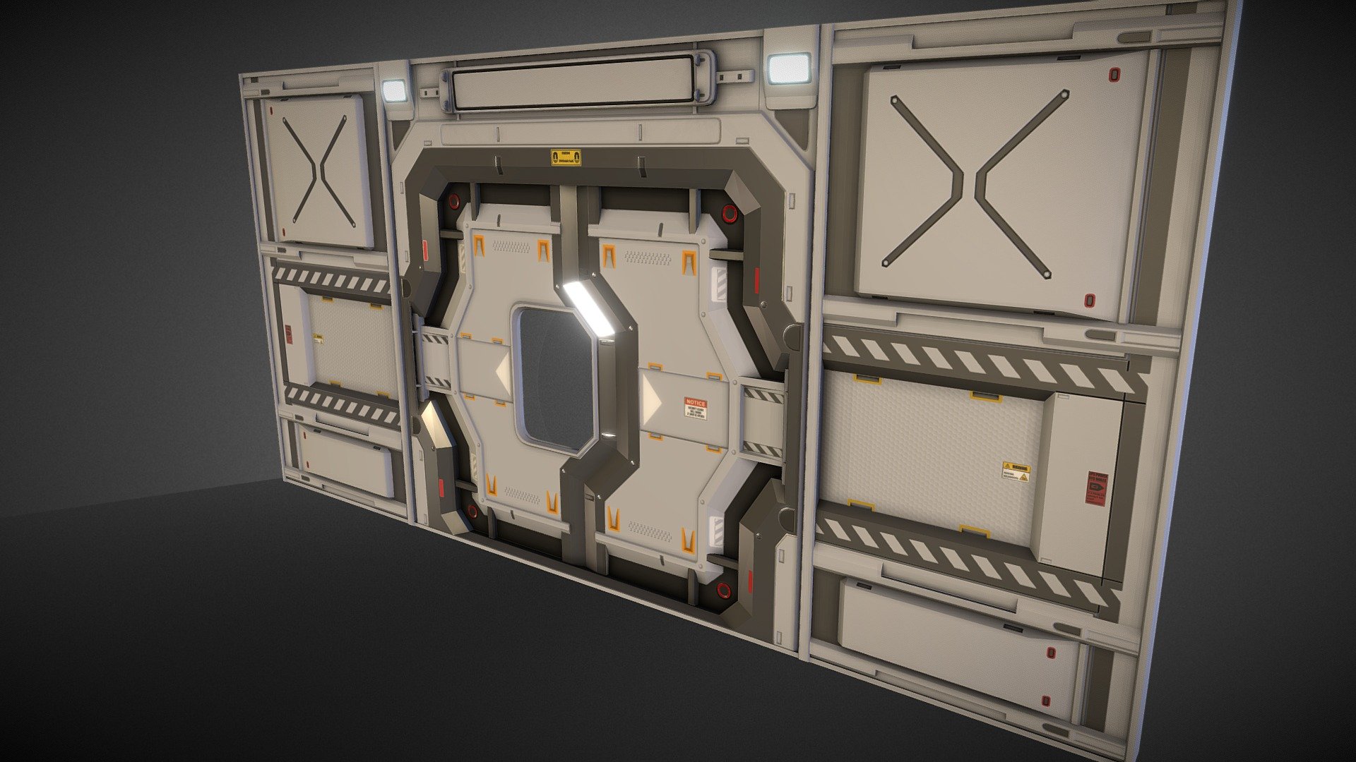 Model for the game After Reset: Sci-fi sliding door with animation 3d model