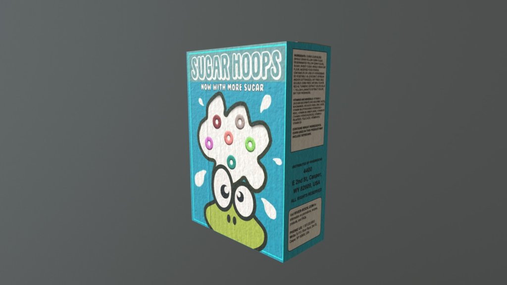 An original cereal box, inspired by kellog cereals for a horror game 3d model