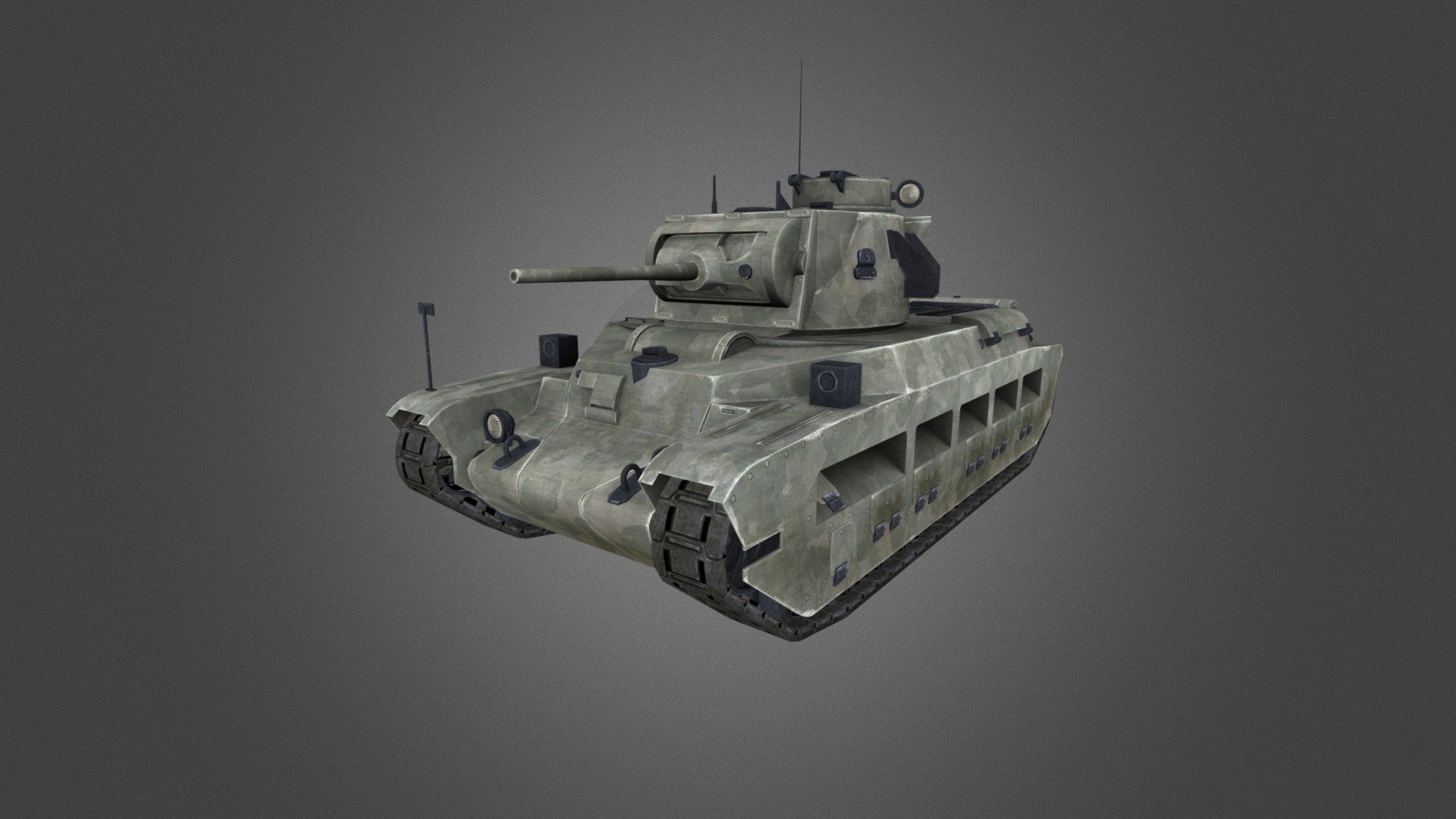 Game Ready low poly 3d model of A12 Matilda II Tank

Download: http://gamedev.cgduck.pro - A12 Matilda II Tank - 3D model by CG Duck (@cg_duck) 3d model
