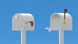 Lovely Cartoon Mailbox storage, exterior, post, architectural, flip, mail, sign, mailbox, letter, box, package, envelope, postbox, stamp, postal, letterbox, cartoon, house, street, postage