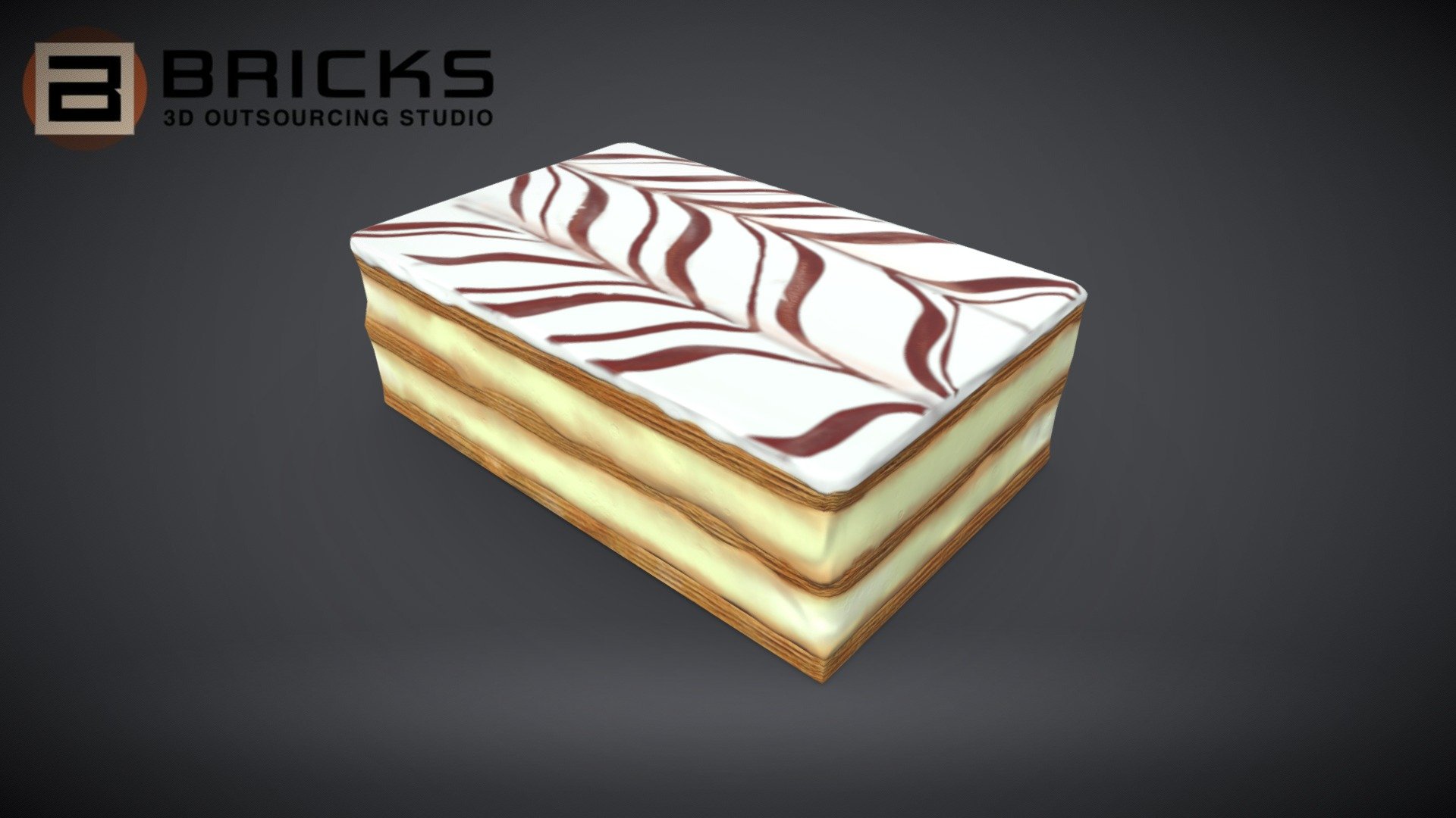 PBR Food Asset:
Millefeuille
Polycount: 956
Vertex count: 480
Texture Size: 2048px x 2048px
Normal: OpenGL

If you need any adjust in file please contact us: team@bricks3dstudio.com

Hire us: tringuyen@bricks3dstudio.com
Here is us: https://www.bricks3dstudio.com/
        https://www.artstation.com/bricksstudio
        https://www.facebook.com/Bricks3dstudio/
        https://www.linkedin.com/in/bricks-studio-b10462252/ - Millefeuille - Buy Royalty Free 3D model by Bricks Studio (@bricks3dstudio) 3d model