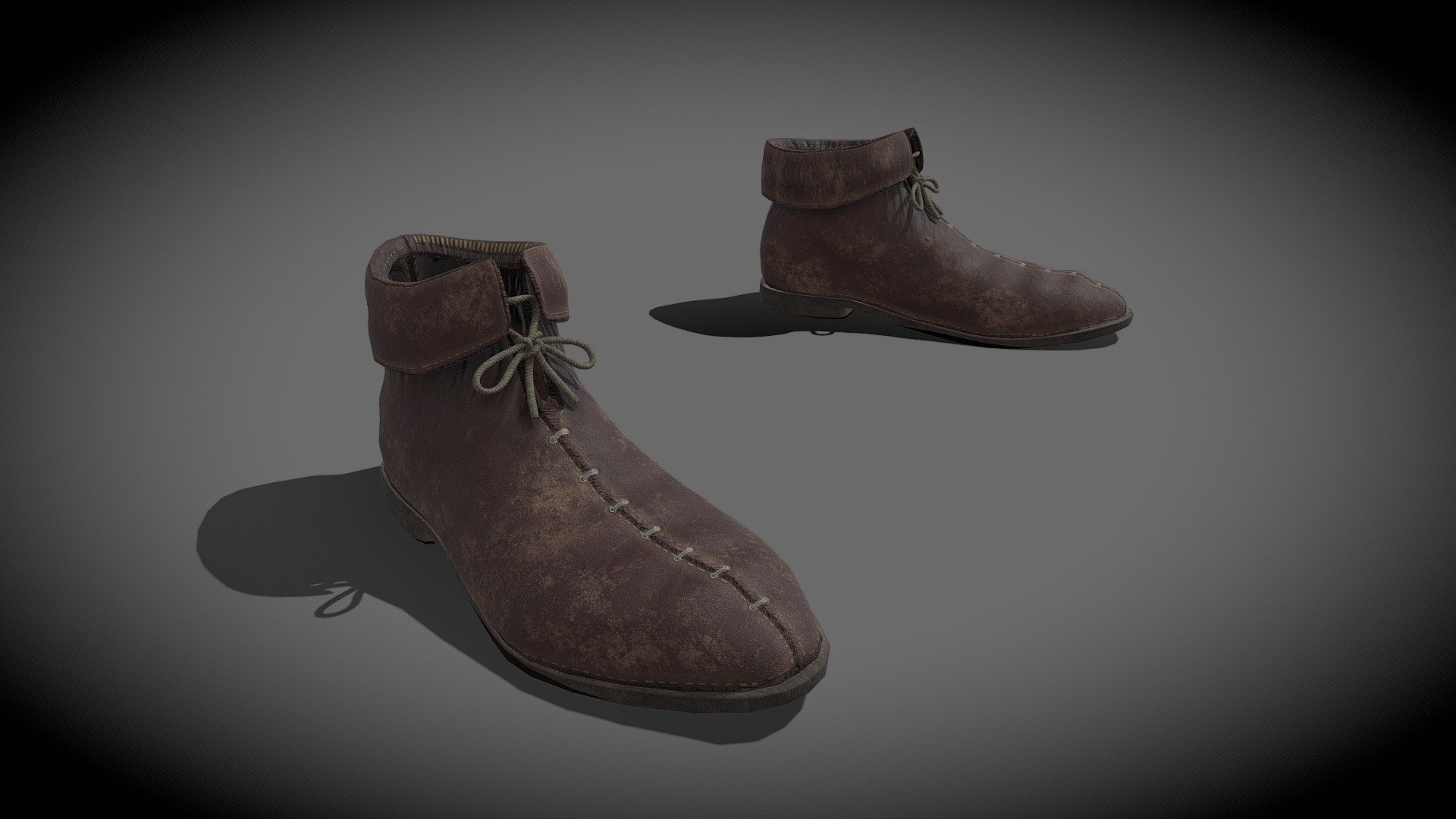 Medieval Style leather shoes.
Created in Blender and painted in Substance Painter 3d model