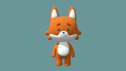 Cartoon Fox forest, cute, fox, kawaii, stylizedcharacter, character, cartoon, game, lowpoly, animal, simple