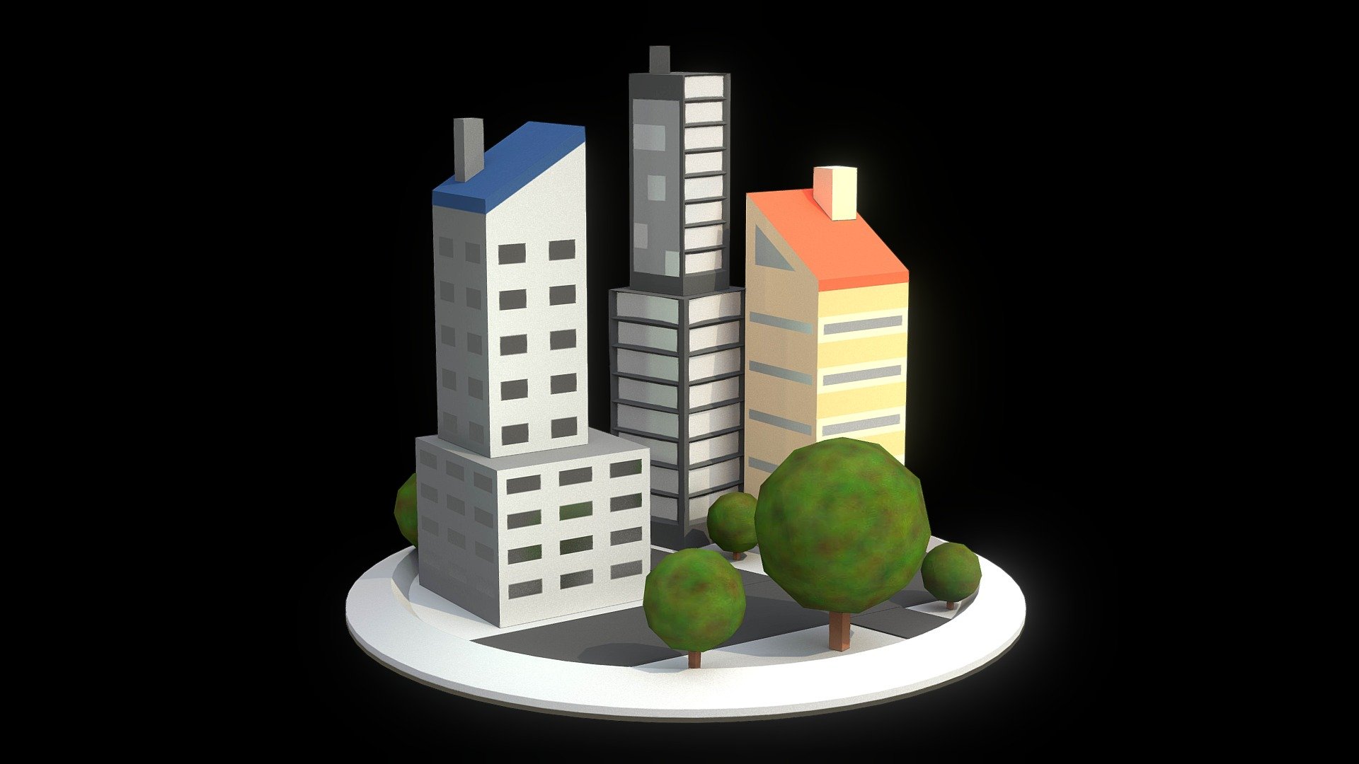 Here is a 3d- icon for city.

 - 3d Icon - City - Buy Royalty Free 3D model by VIS-All-3D (@VIS-All) 3d model