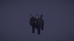 Dark Cat cat, pet, critter, paw, asset, creature, animal, free, animated, dark, rigged