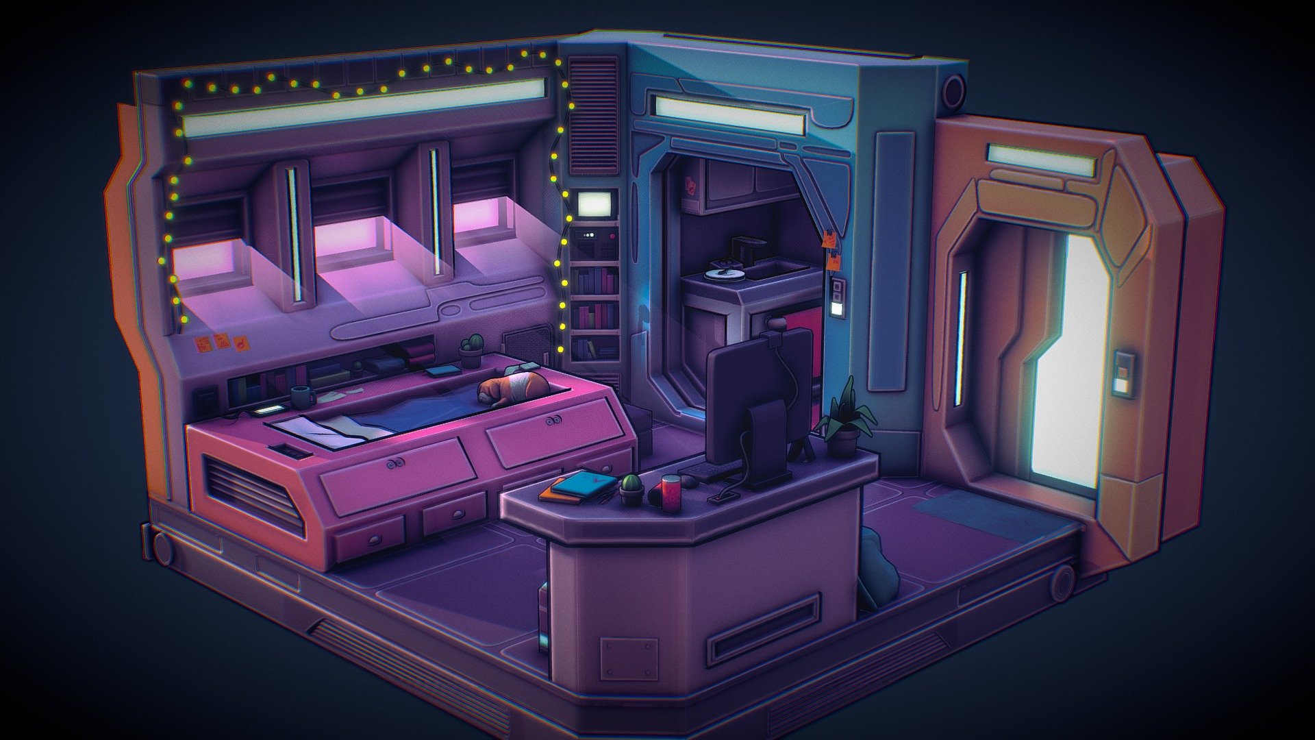 Sci-Fi Room - 3D model by Mapachin (@Mapachin93) 3d model