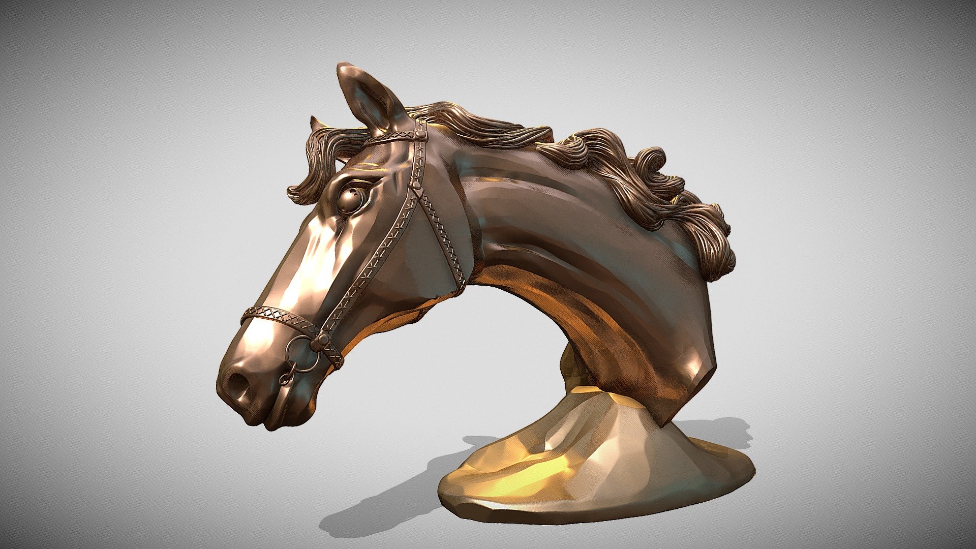 printable horse bust. It is divided into two parts - the horse's head itself and the base - stand 3d model