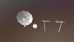 Antenas de TV tv, antenna, antena, blender3d