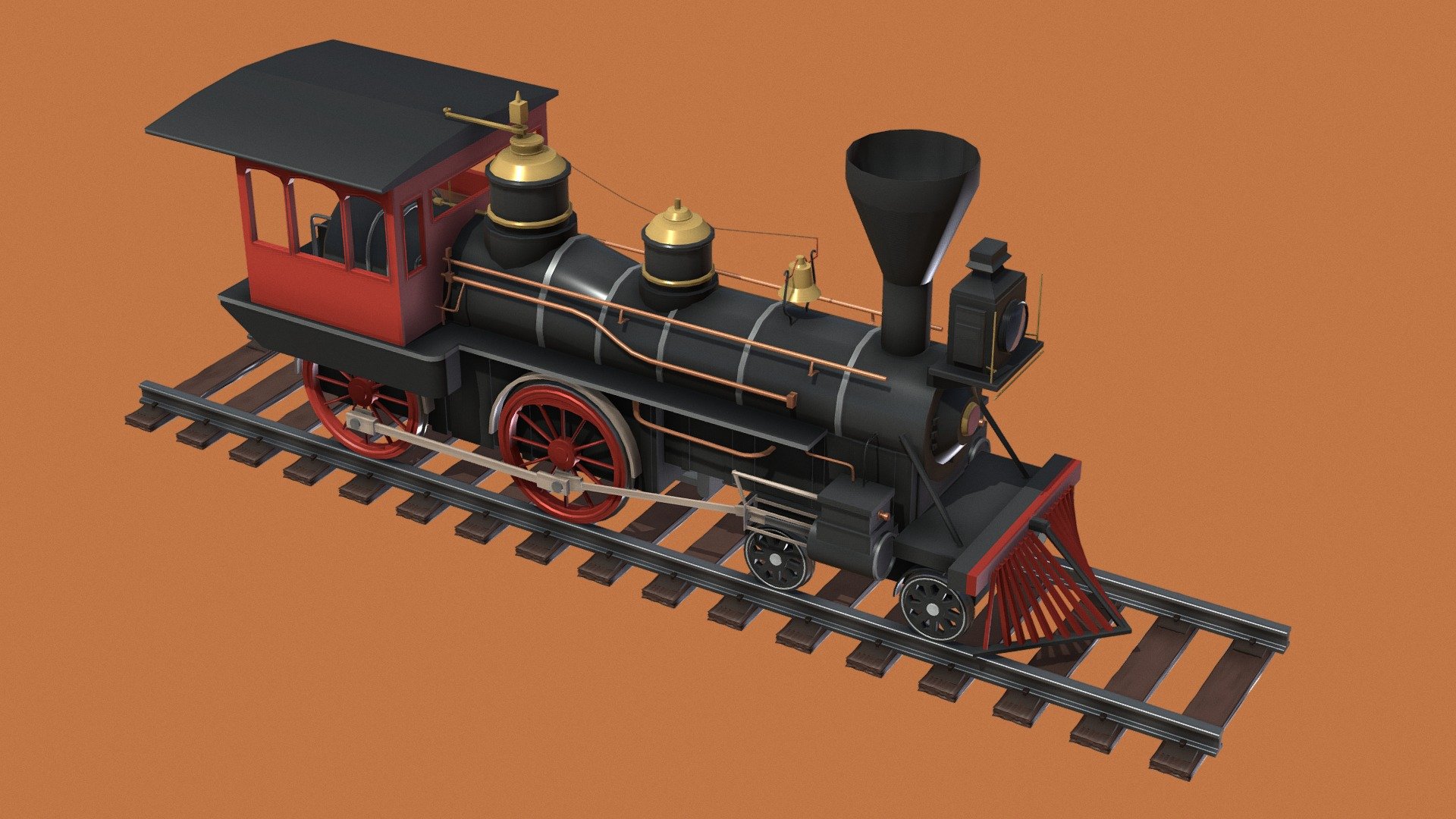 Low poly version of Civil War steam locomotive &ldquo;General