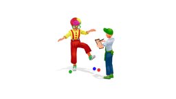 Clown performance people, casual, character-model, lowpolymodel, low-poly-blender, character, handpainted, lowpoly, hand-painted, gameasset, animation, characterdesign