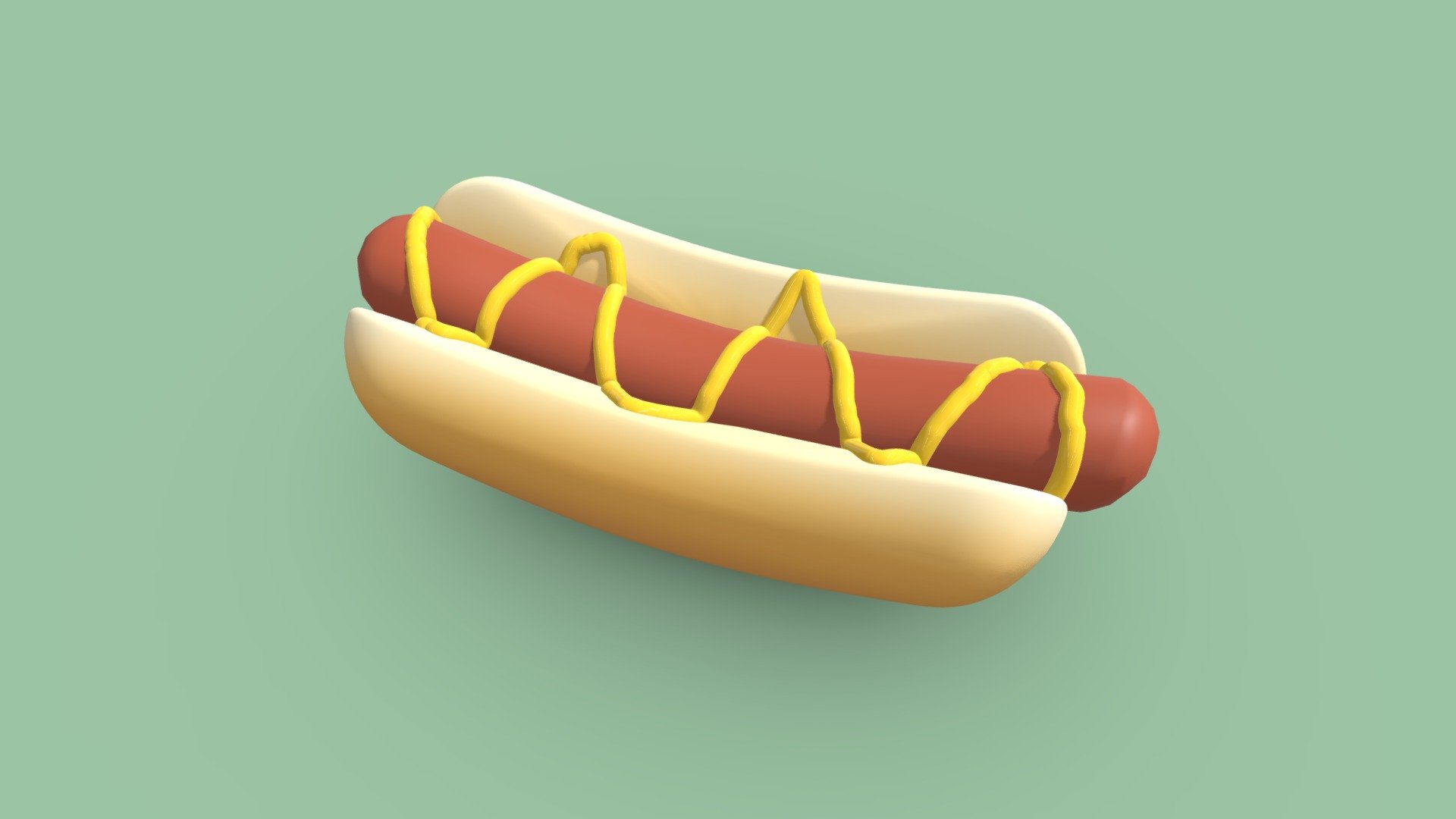 My boyfriend asked me why I didn't add mustard to the hotdog, so that's exactly what I did. Well, actually, HE drew the mustard onto it. I could never keep my hand as steady as his xD - Hot Dog With Mustard - Buy Royalty Free 3D model by MaggaModels 3d model