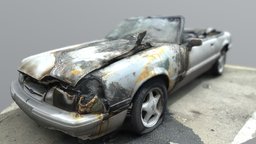 Burned Up Ford Mustang, Charlotte, NC, June 2021 mustang, ford, wreck, accident, trnio, scan, car