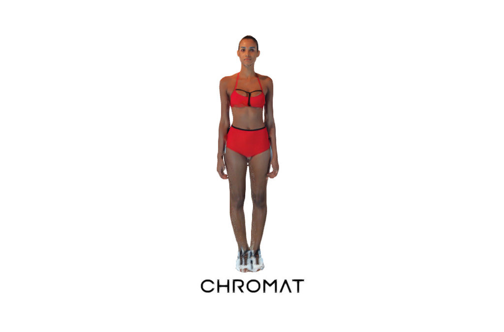 Lays in the Yoko Top &amp; High Waisted Yoko Bottom &amp; Sport Lace Up Sandals.

Scanned at Chromat's SS16 runway show at New York Fashion Week.

See the full collection at http://chromat.co/ - Lays for Chromat - 3D model by CHROMAT 3d model