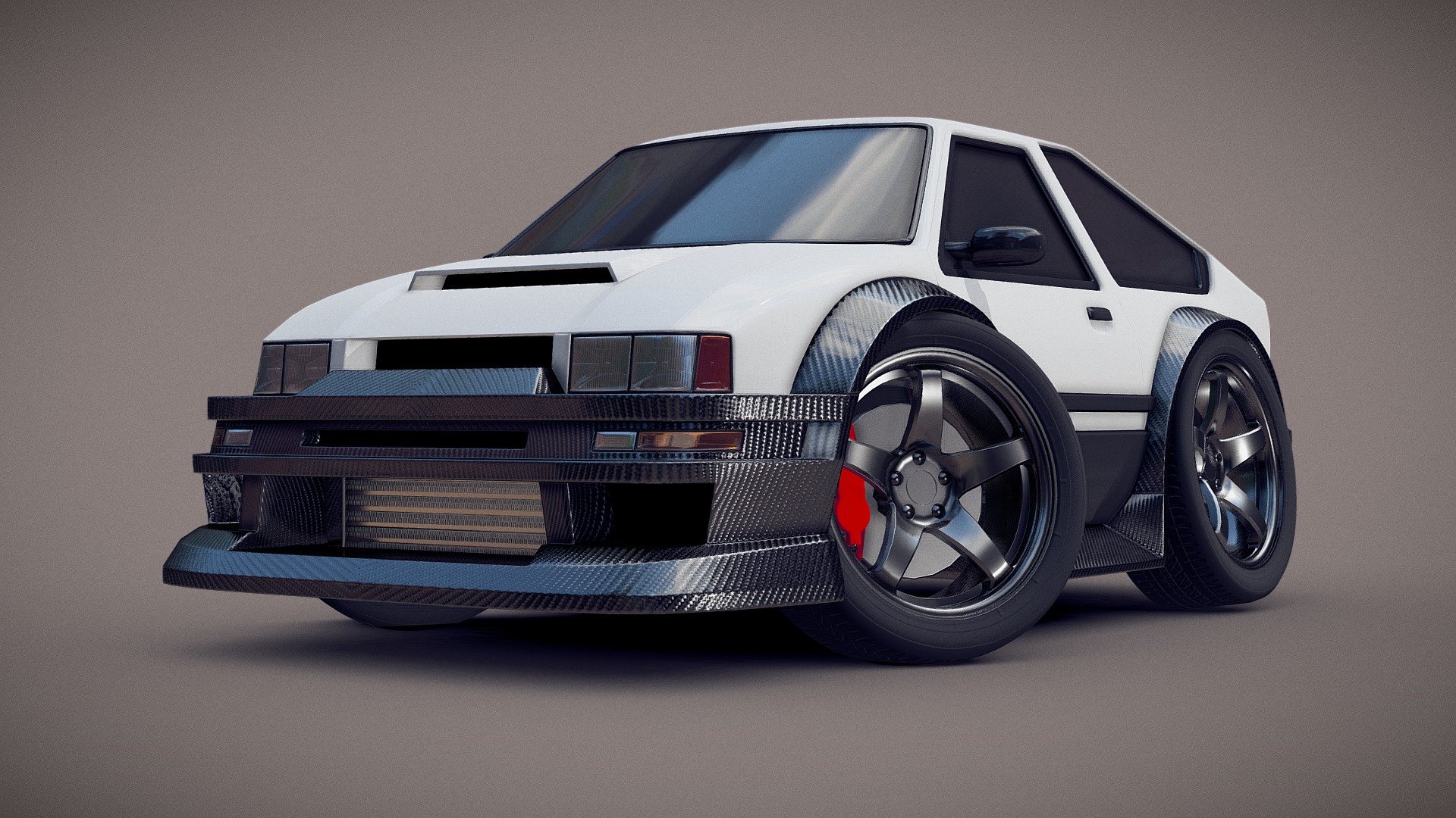 This is my first high-polyish vehicle, and I went with a stylized look. Car was first modeled in Blender, then partly textured in Substance, the rest utilizes mesh materials. Credit is not required, but very appreciated.




Carbon Fiber 2048x2048 = basecolor, metallic, roughness, normal.

Intercooler 2048x2048 = normal.

Lights 2048x2048 = basecolor, normal.

Wheel 2048x2048 = basecolor, metallic, roughness, normal.

If you'd like to support my work, you can donate here: https://ko-fi.com/wallon - Cartoon Car - Download Free 3D model by wallon (@realwallon) 3d model