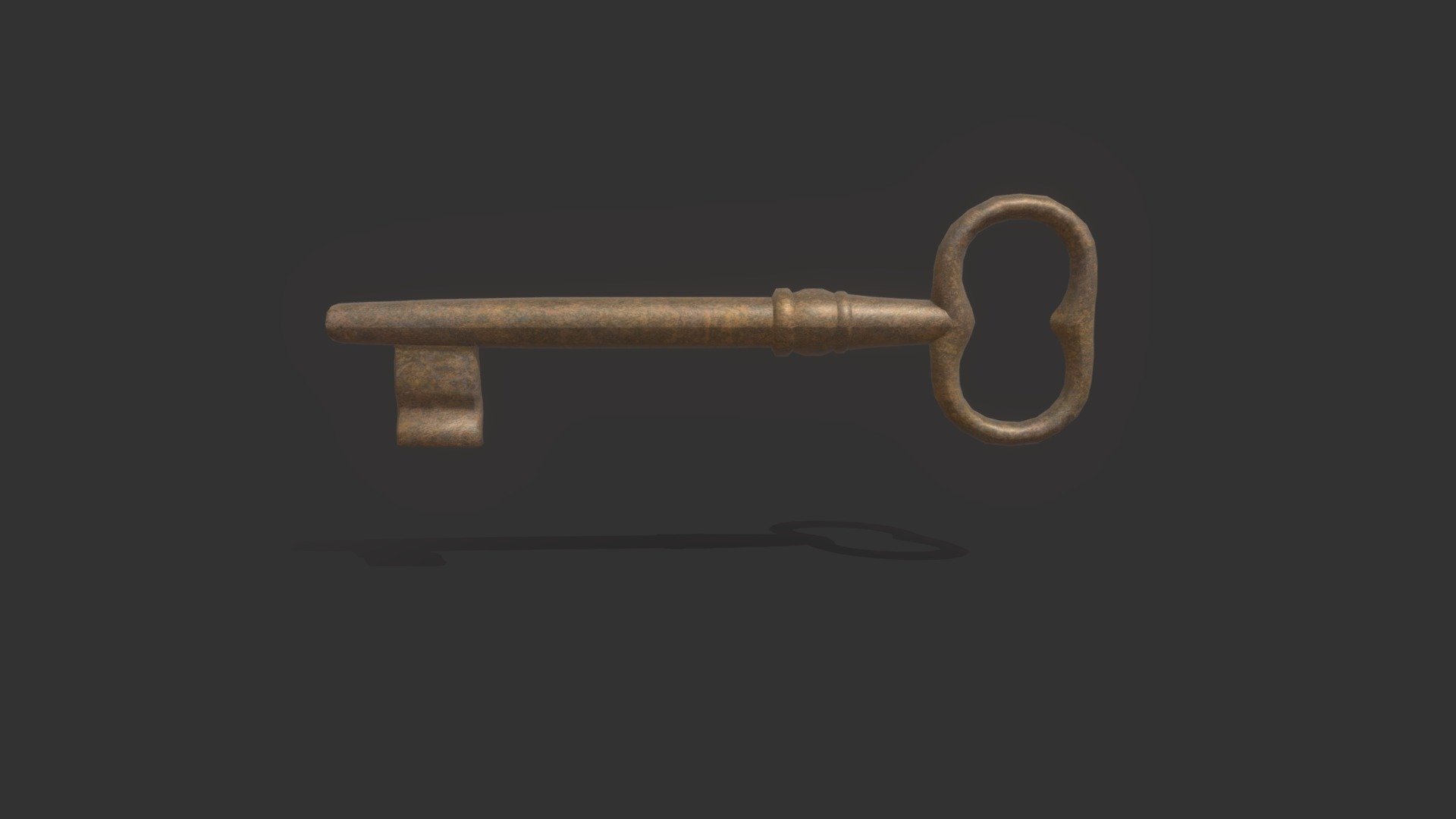 Model of a simple old and a bit rusted key - Simple metal key - Download Free 3D model by Herrah 3d model