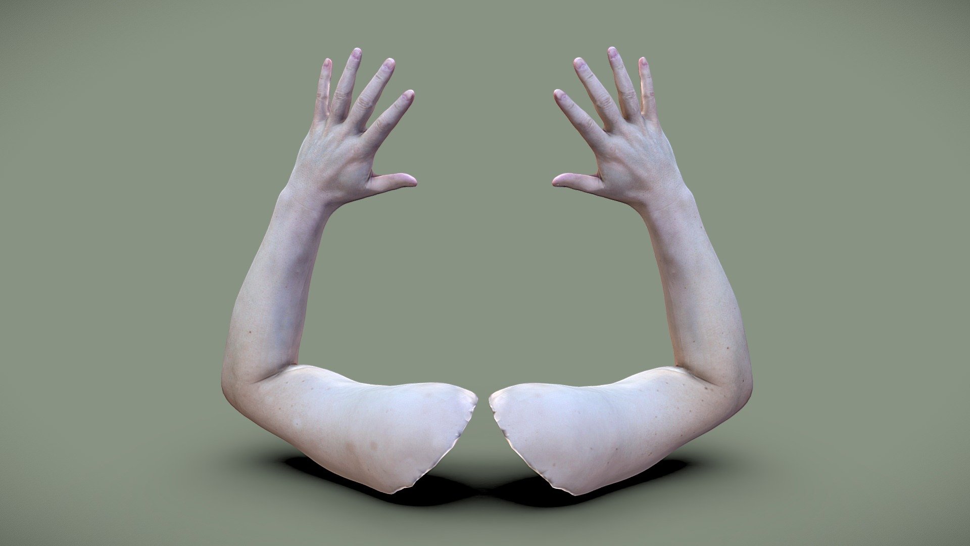 43 years old male arms.

Model includes 8k diffuse map, 4k normal map, 4k ambient occlusion map

Photos taken with A7Riv

Processed with metashape + blender + wrap3 - Male arms - Buy Royalty Free 3D model by Lassi Kaukonen (@thesidekick) 3d model