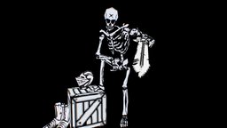 Skeleton Scene crate, armor, skeleton, blender3d, gameready