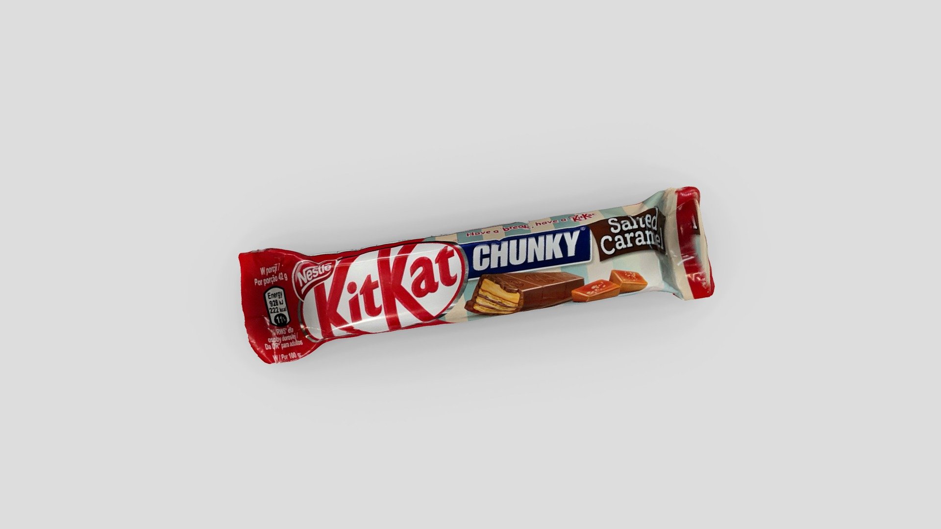 A delicious chocolate bar, scanned from all sides in 4K! - KitKat Chunky Salted Caramel - Download Free 3D model by Qlone 3d model