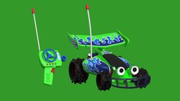 RC Racer with Remote Control toy, 3dart, pixar, disney, toystory, rcr, substancepainter, vehicle, car, animation, 3dmodel