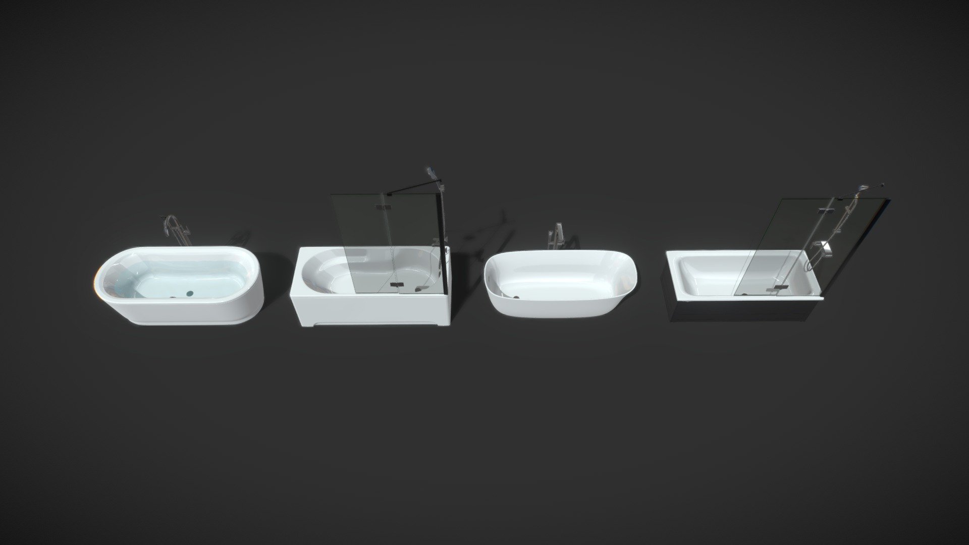Realistic (copy) 3d model of Bath set 150 (Gustavsberg, Sanitana, Antoniolupi).

Topology of geometry:
- forms and proportions of The 3D model most similar to the real object
- the geometry of the model was created very neatly
- there are no many-sided polygons
- detailed enough for close-up renders

Materials and Textures:
- 3ds max files included Vray-Shaders
- 3ds max files included Corona-Shaders
- all texture paths are cleared

Organization of scene:
- to all objects and materials names in scene are appropriated
- real world size (system units - mm)
- coordinates of location of the model in space (x0, y0, z0)
- does not contain extraneous or hidden objects (lights, cameras, shapes etc.)

File Formats:
- original file format - 3ds max 2013 + Vray
- 3ds max 2013 Corona
- obj
- 3ds - Bath set 150 Gustavsberg, Sanitana, Antoniolupi - Buy Royalty Free 3D model by madMIX 3d model